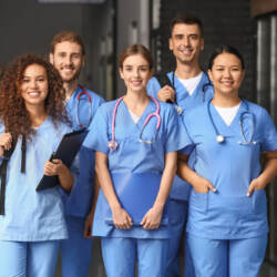 Group,Of,Students,In,Corridor,Of,Medical,University